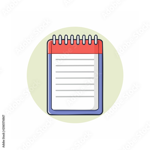 Flat design spiral notebook icon