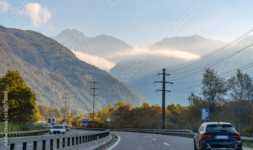 Alpine roadside scenery