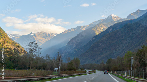 Alpine roadside scenery