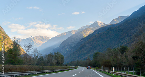 Alpine roadside scenery