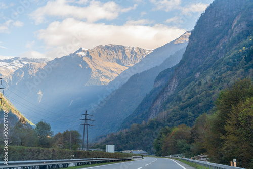 Alpine roadside scenery