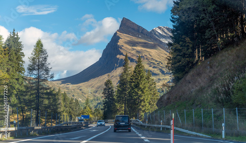 Alpine roadside scenery