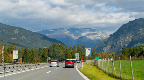 Alpine roadside scenery