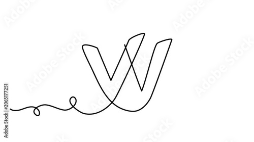 Two check marks tick shapes intertwined animation one line art, hand drawn continuous contour movie decorative double success approval positive agree vote motion. 4k self-drawing