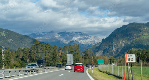 Alpine roadside scenery