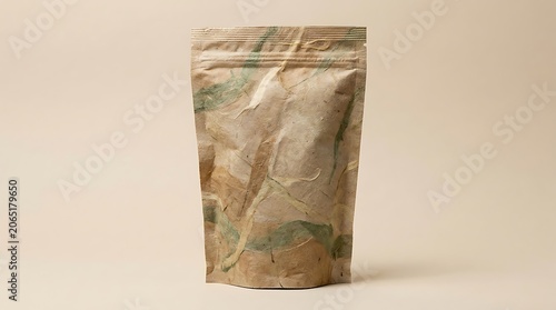 Kraft Paper Stand Up Pouch Packaging Mockup.