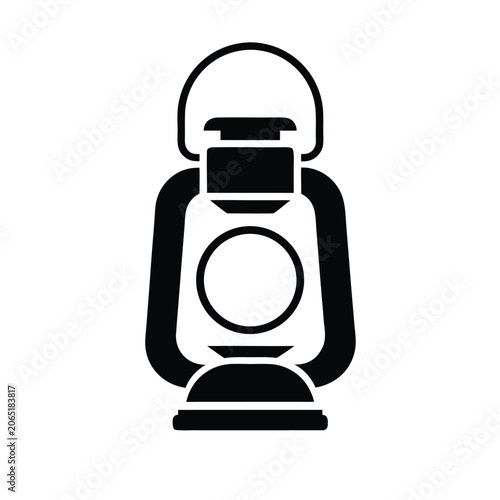 Handheld Lantern Black and White Silhouette