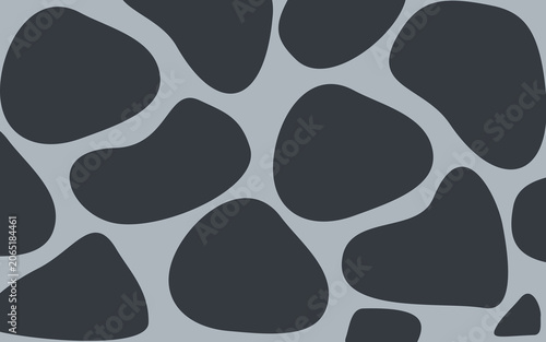Abstract pattern featuring liquid shape in dark grey  on a light grey background. Playful contemporary design with fluid forms, modern pop art influence, high-contrast color palette