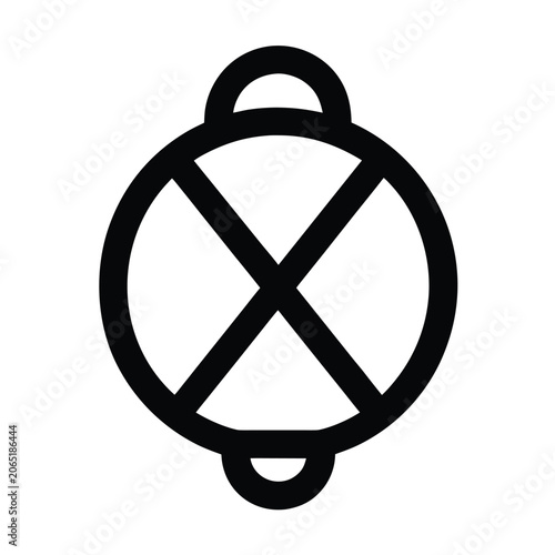 Oval Lantern Vector Silhouette Icon