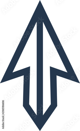 Dark Blue Upward Arrow Icon Vector