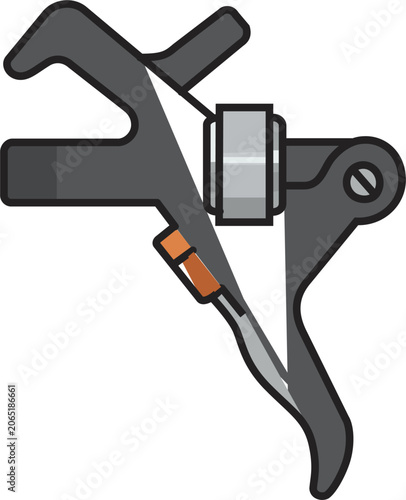Flat Design Mechanical Trigger Mechanism Vector Icon