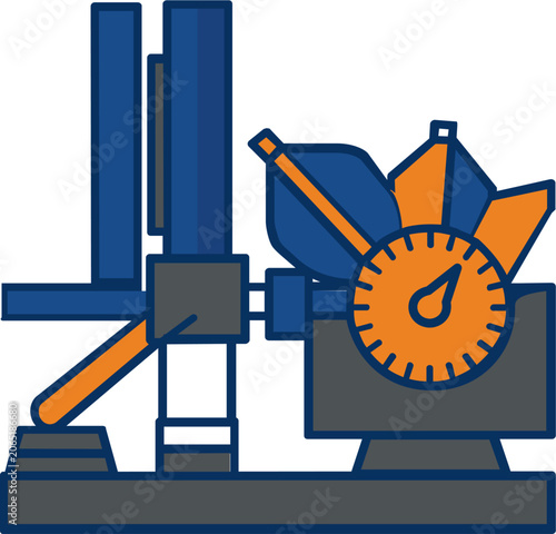 Industrial Machine Gauge Flat Design Vector
