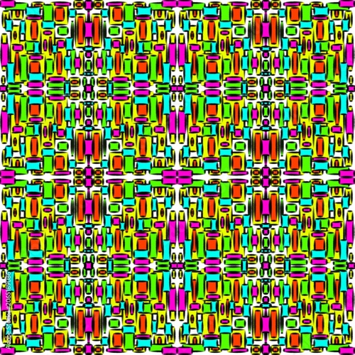 Colorful abstract seamless pattern background, vibrant geometric digital art illustration.