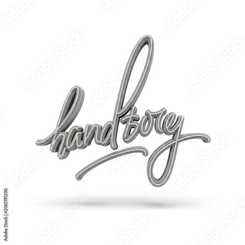 Handforged 3D Lettering Logo Design on White Background.
