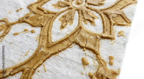 Obraz na płótnie Traditional batik wax pattern on white fabric
