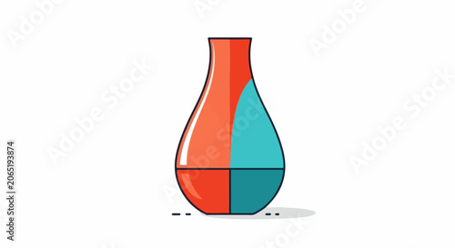 Colorful vase with divided sections