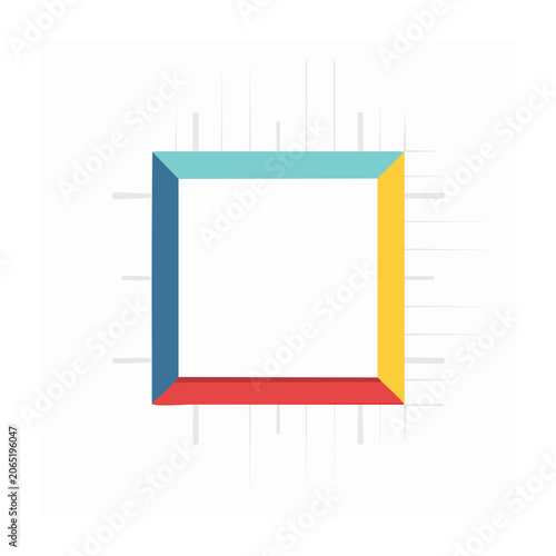 Colorful Minimalist Square Frame Vector