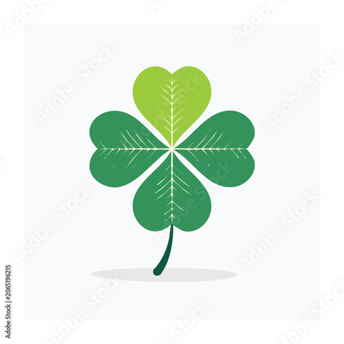 Four Leaf Clover Illustration on White Background