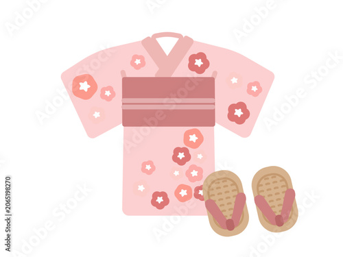 浴衣　草履　下駄　イラストセット