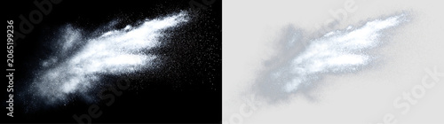 Bild auf Leinwand Isolated White Dust Blast on Transparent Background PNG
