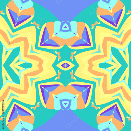 Photos Neon arcade sky symmetry-inspired decoration in laser yellow, cyan mist, royal b