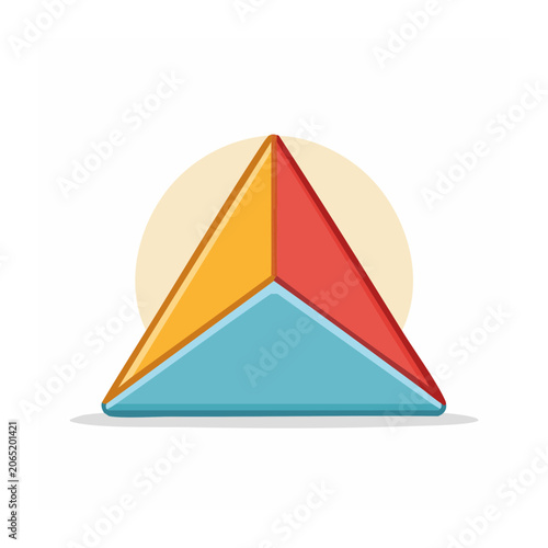 Colorful three-part triangle illustration
