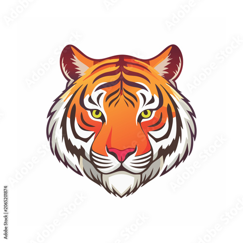 Stylized Tiger Head Illustration