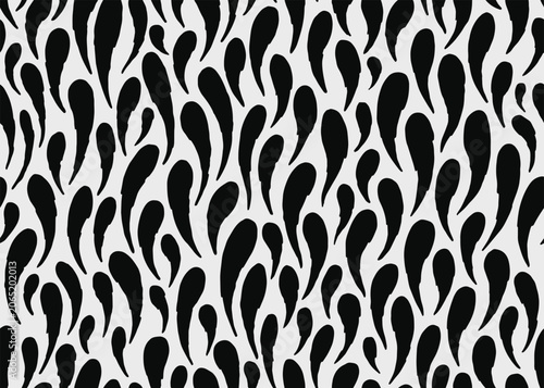 Abstract biomorphic art mono seamless pattern background. Vector illustration art backdrop