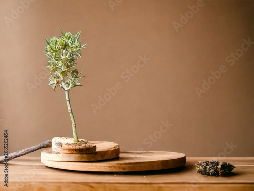 wild thistle in the middle of a table