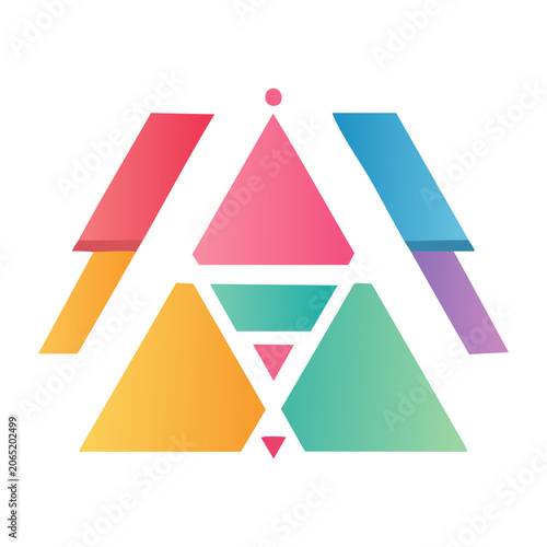Colorful geometric shapes abstract illustration
