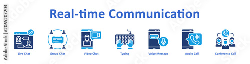 Foto Real-Time Communication Web icon in banner and collection