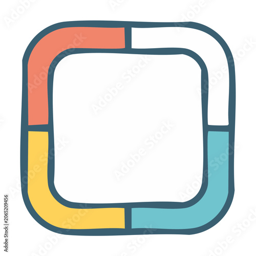 Colorful square frame icon with rounded corners