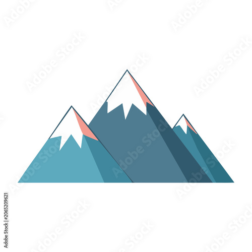 Flat design mountain range vector illustration