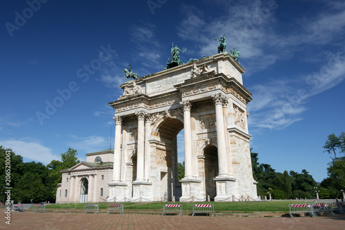Arch of Peace Milano town city Italy Italian square church