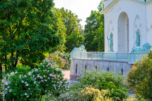 White Tower Pavilion in Alexander Park in summer, Pushkin (Tsarskoye Selo), Saint Petersburg, Russia