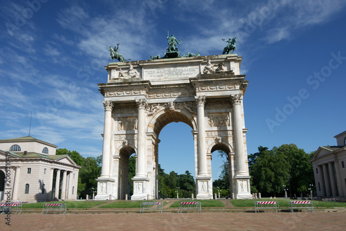 Arch of Peace Milano town city Italy Italian square church