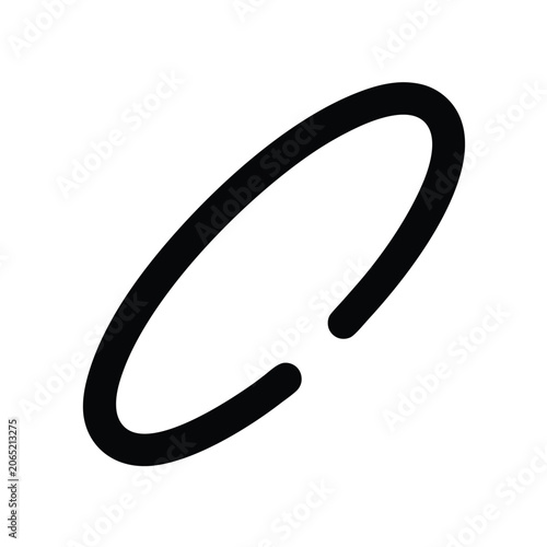 Open Bangle Outline Vector Icon