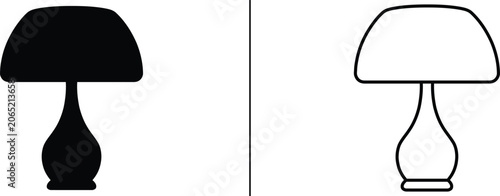 Konstfotografi Minimalist Illustration of a Modern Table Lamp with Retro Design Elements