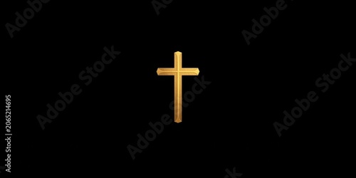 Stylized cross and gospel icon for innovative church logo design