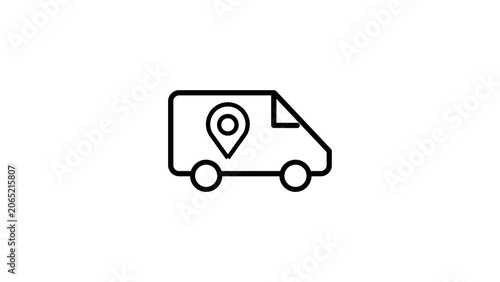 Location map pin, destination, directions, distance, place, navigation and address icon illustration. Navigation, route, road, marker, address, position symbol.