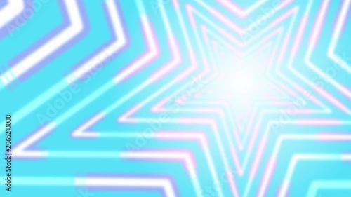 Abstract creative motion glowing geometric star shape on gradient background. Video animation Ultra HD 4k footage.