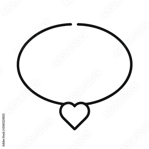 Heart Pendant Choker Outline Icon