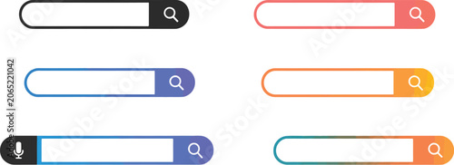 Bild auf Leinwand Search Bar and Search Button Illustration for Website Navigation and User Interf