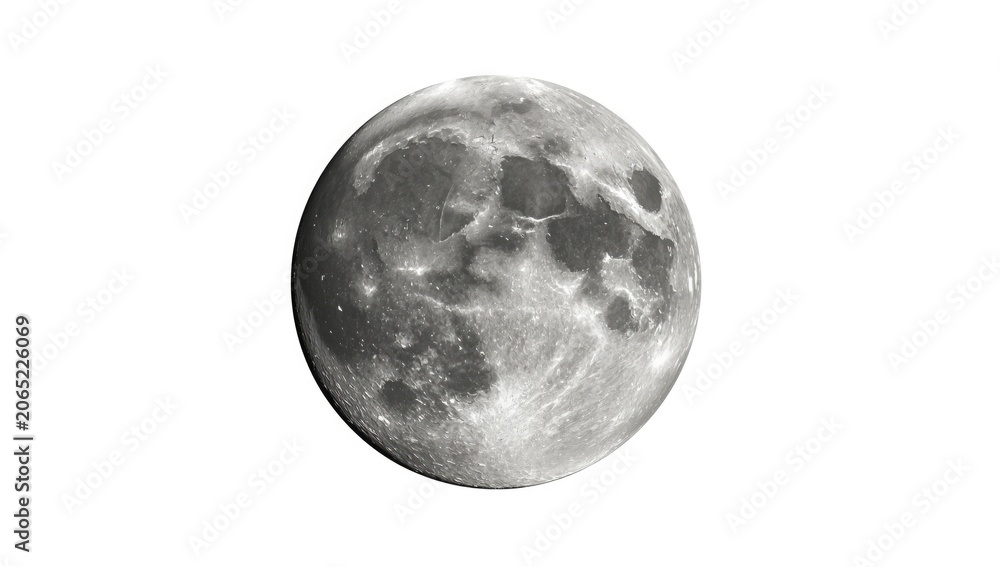 Obraz premium Full moon isolated on a white background