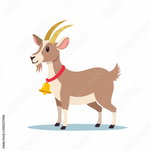 Cartoon Goat with Bell
