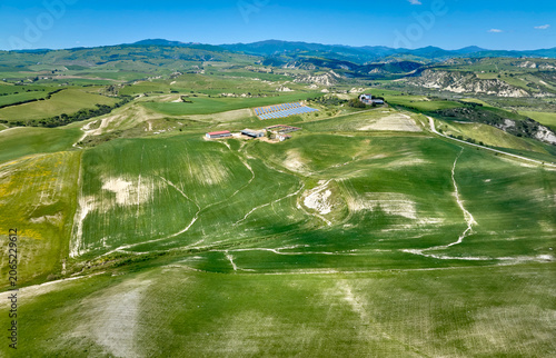 Aerial panorama of the lush...