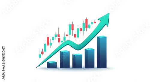 Rising financial investment graph with upward market trends investment financial business analysis economic currency candlestick statistics performance corporate strategy