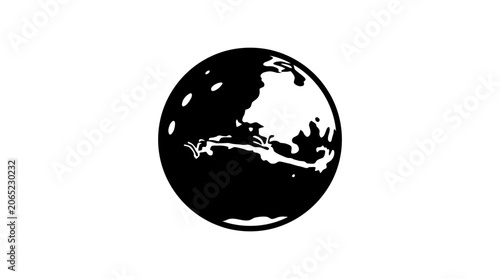 Earth globe planet silhouette icon.
