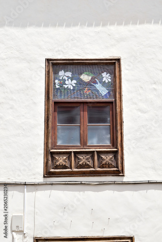 Old Spanish Timber Window in Close Up 