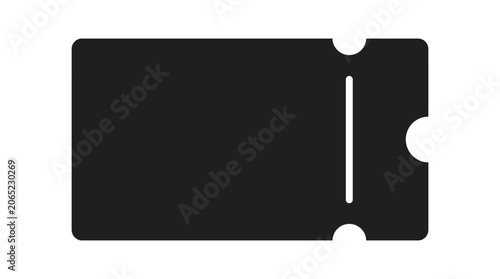 Admission ticket stub icon isolated on white background.